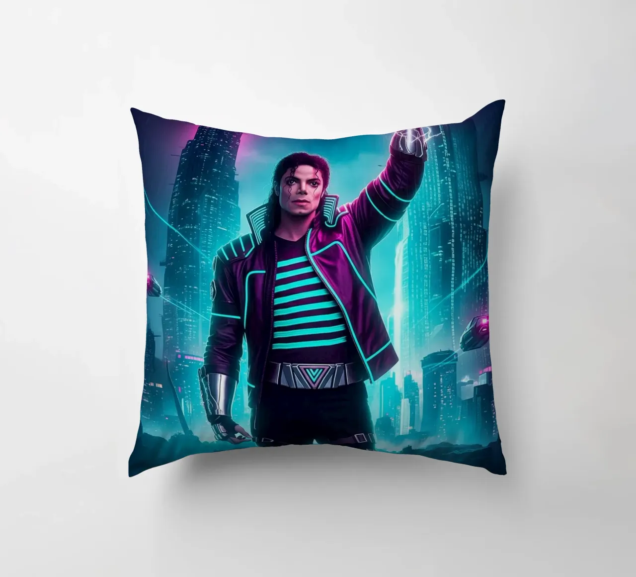 Michael Jackson - Cyber Punk art style (4) cuscino da Lembayung art
