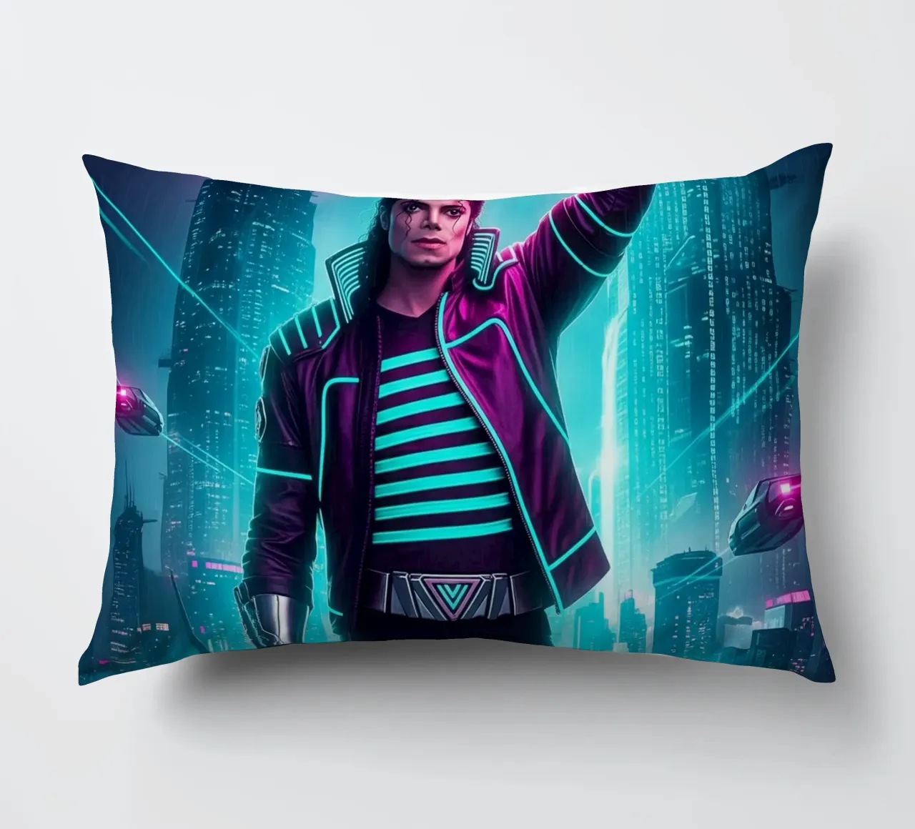 Michael Jackson - Cyber Punk art style (4) cuscino da Lembayung art