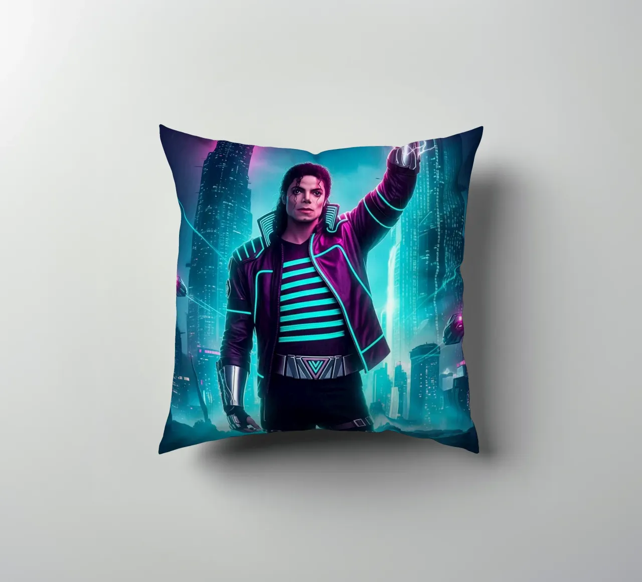 Michael Jackson - Cyber Punk art style (4) cuscino da Lembayung art