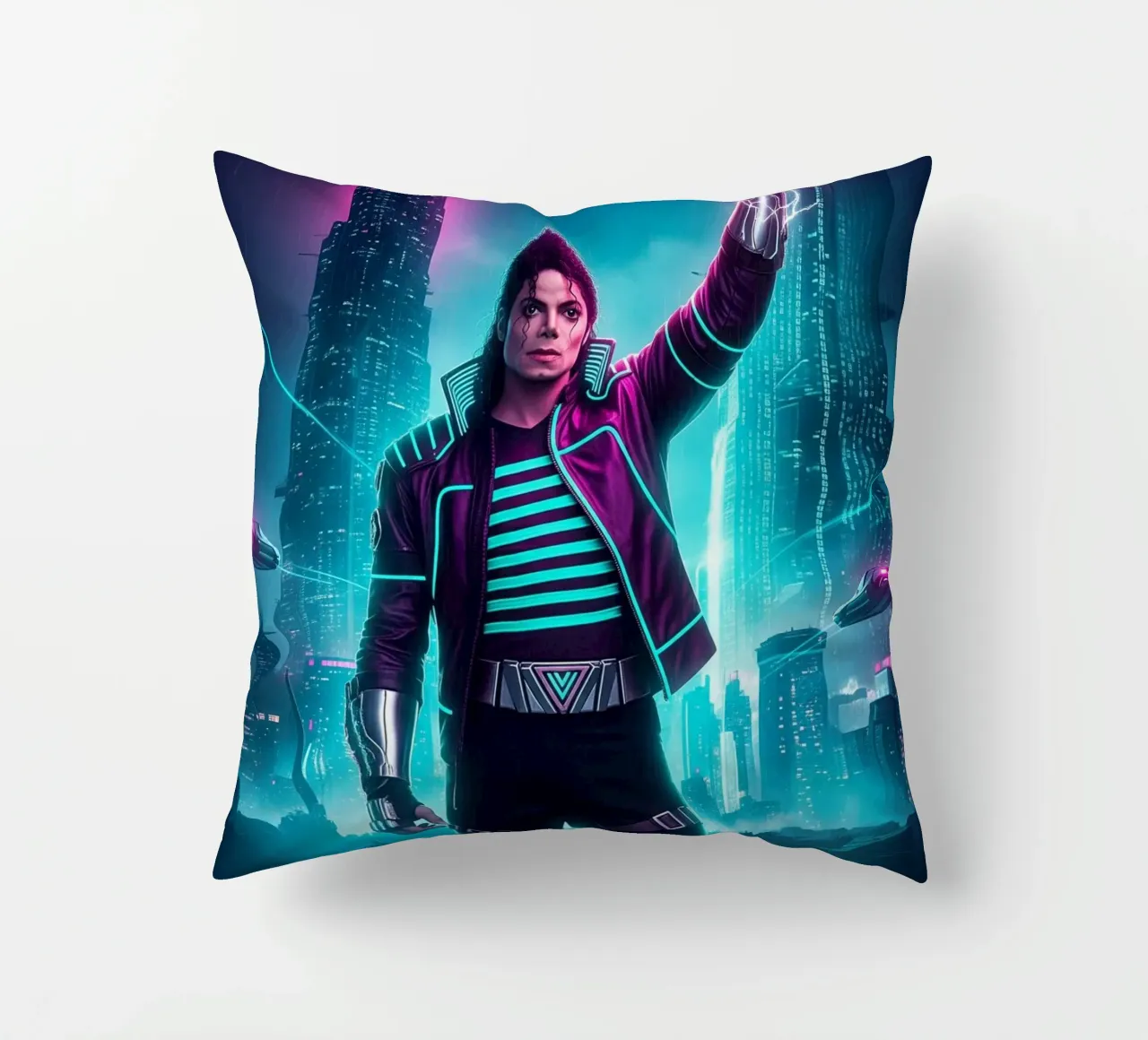 Michael Jackson - Cyber Punk art style (4) cuscino da Lembayung art