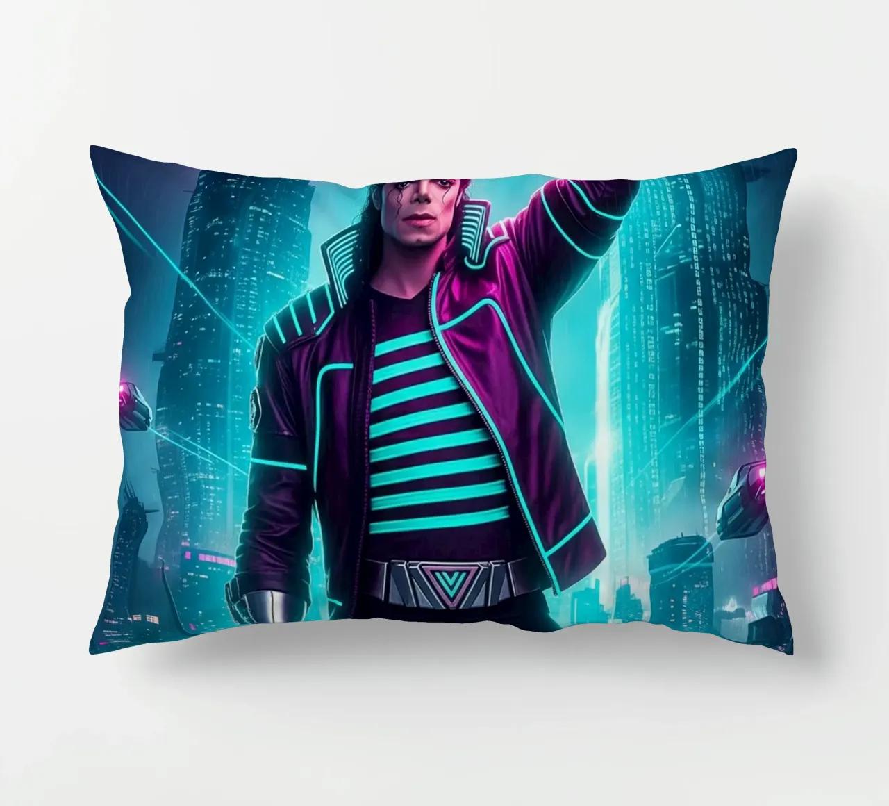 Michael Jackson - Cyber Punk art style (4) cuscino da Lembayung art