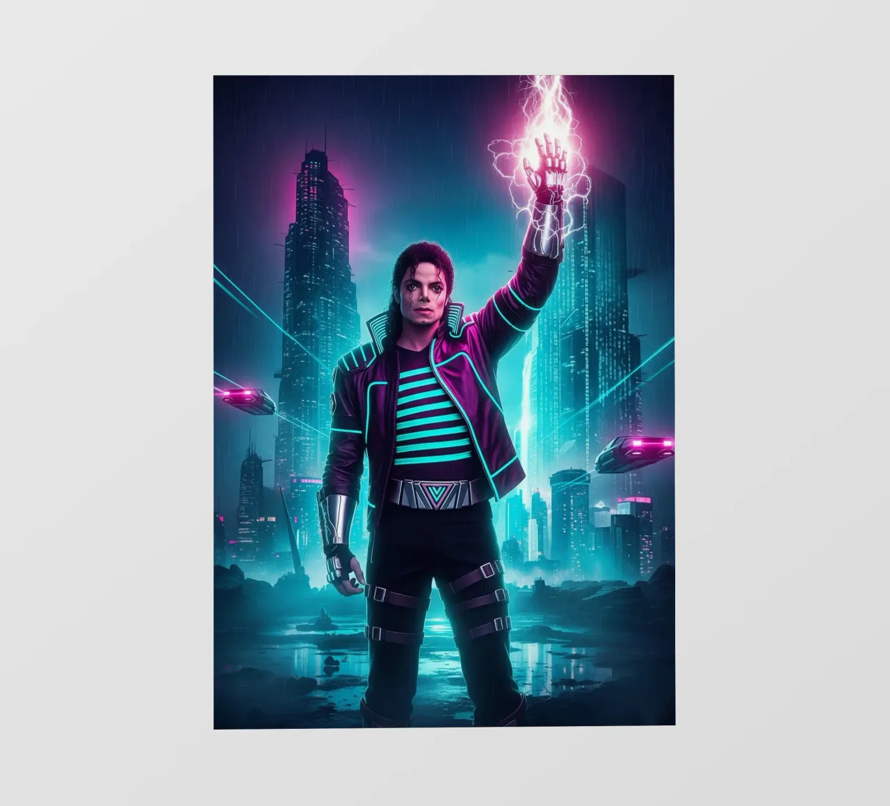 Michael Jackson - Cyber Punk art style (4) pellicola backlit da Lembayung art