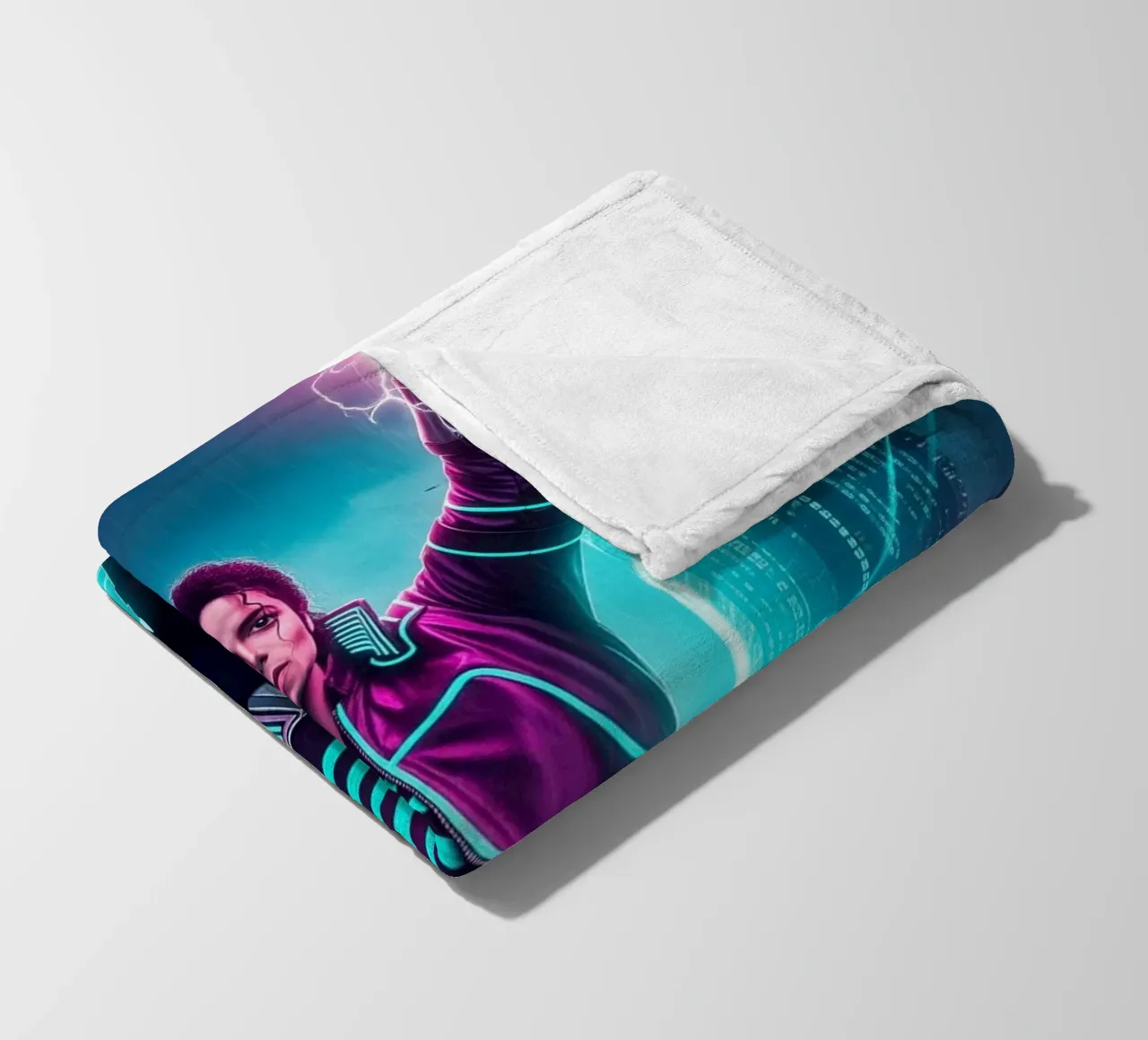 Michael Jackson - Cyber Punk art style (4) coperta in pile da Lembayung art
