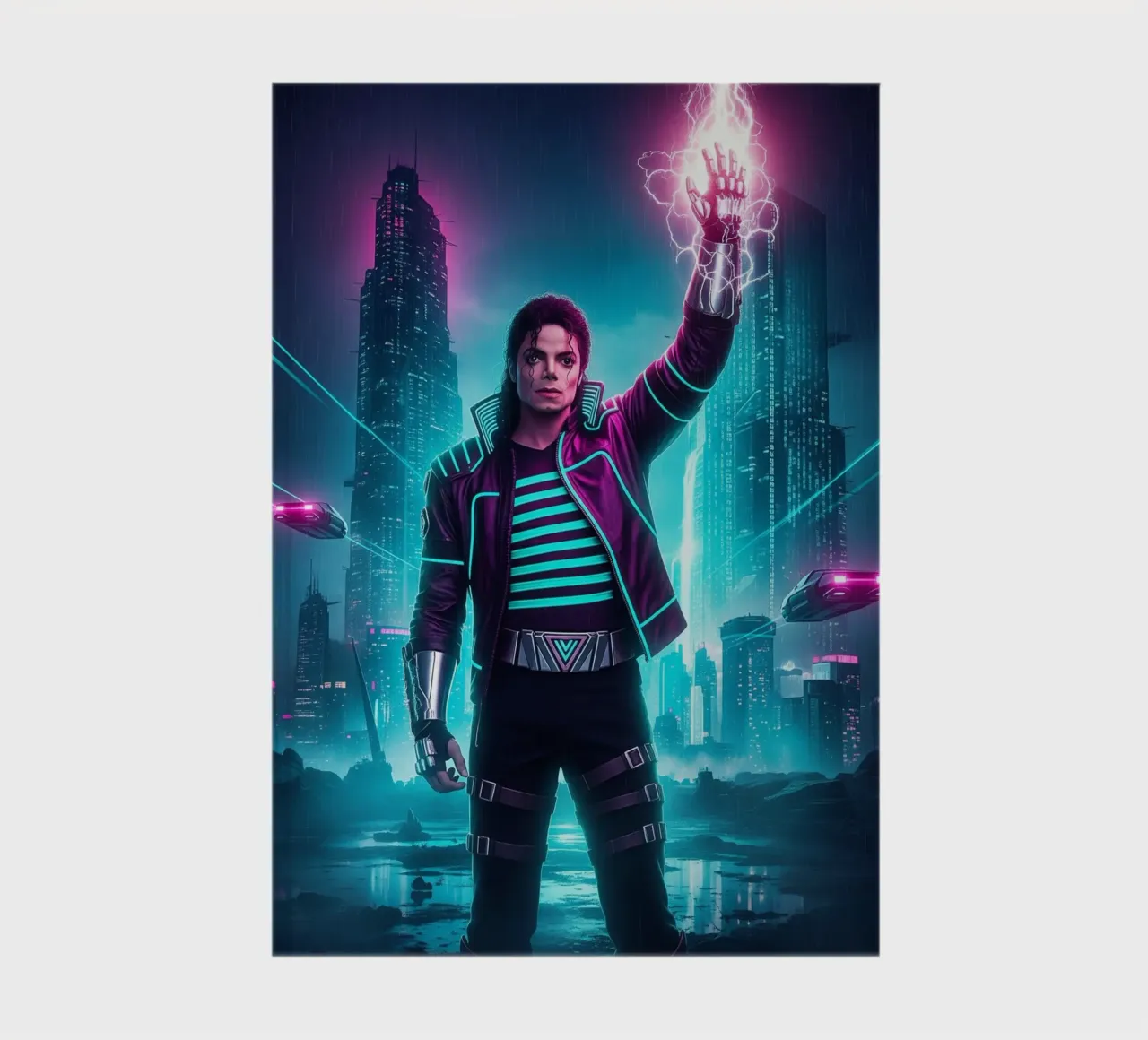 Michael Jackson - Cyber Punk art style (4) notebook by Lembayung art