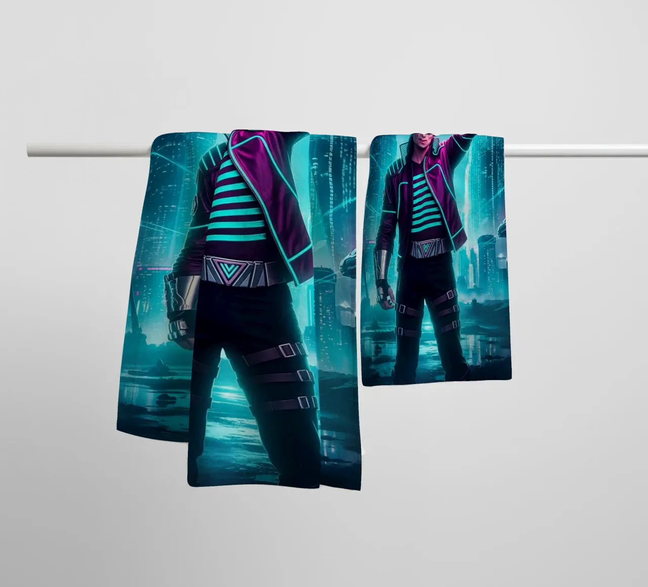 Michael Jackson - Cyber Punk art style (4) asciugamano da bagno da Lembayung art