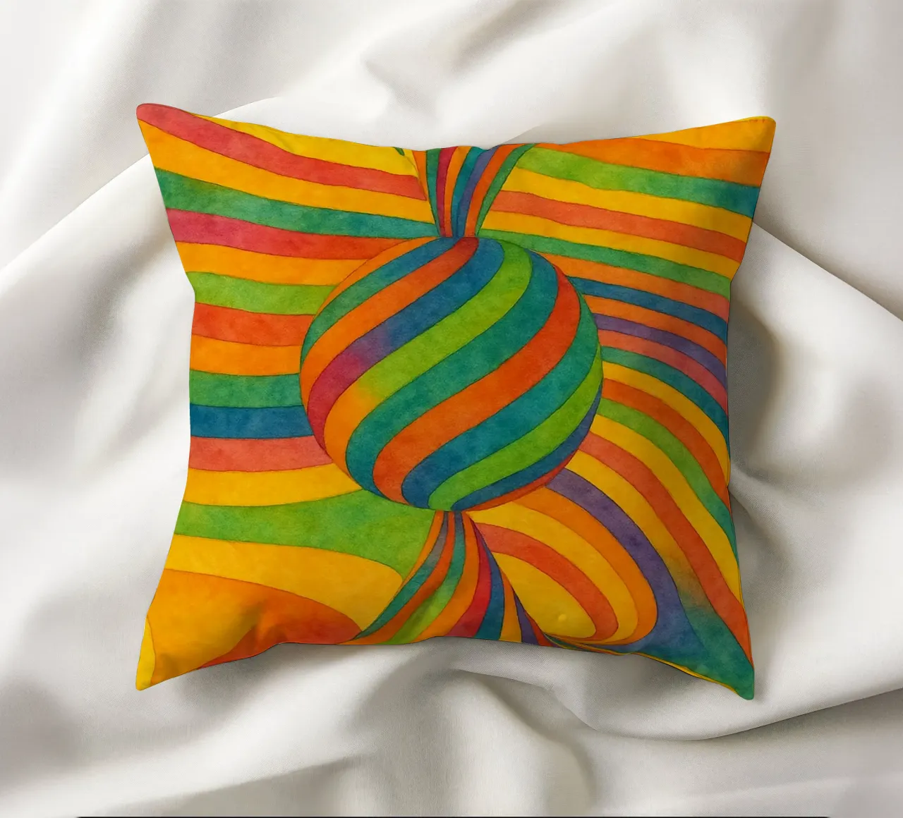 ball circular abstract drawing ilustration decorative cushion by Permatax