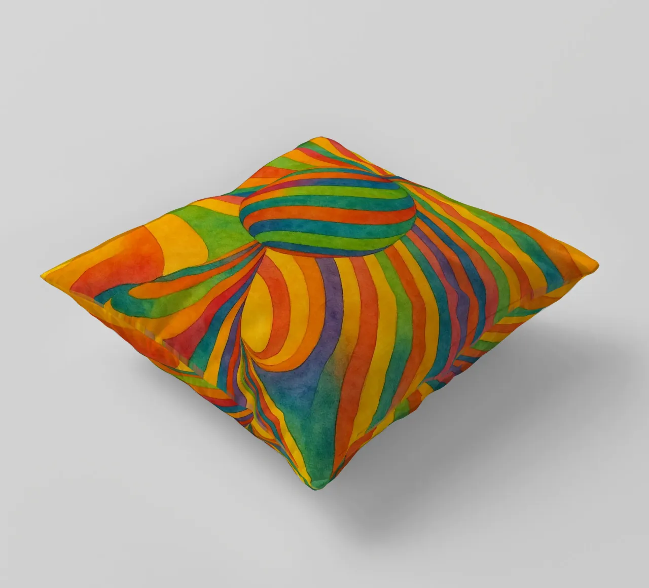 ball circular abstract drawing ilustration decorative cushion by Permatax