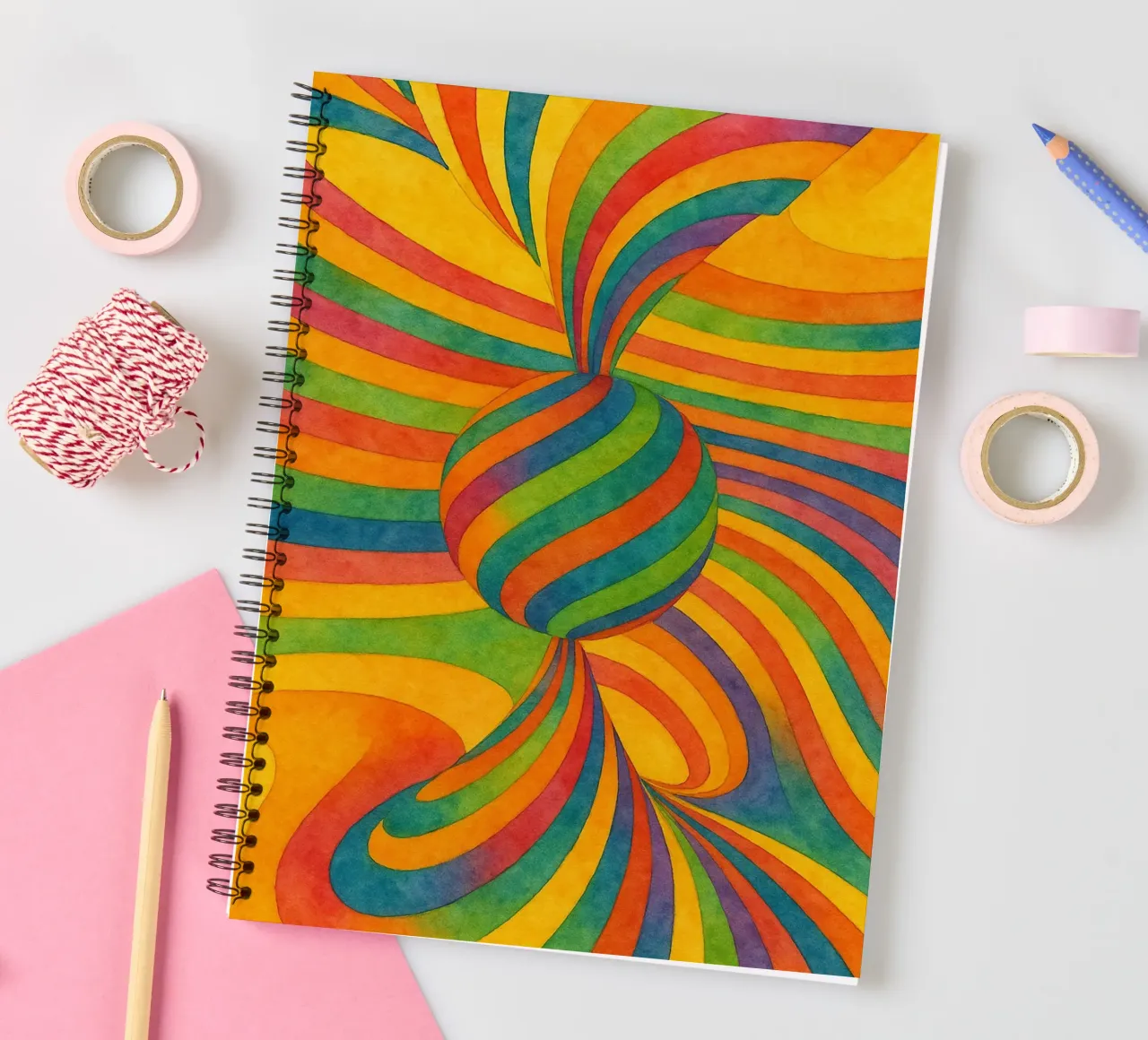 ball circular abstract drawing ilustration spiral notebook by Permatax