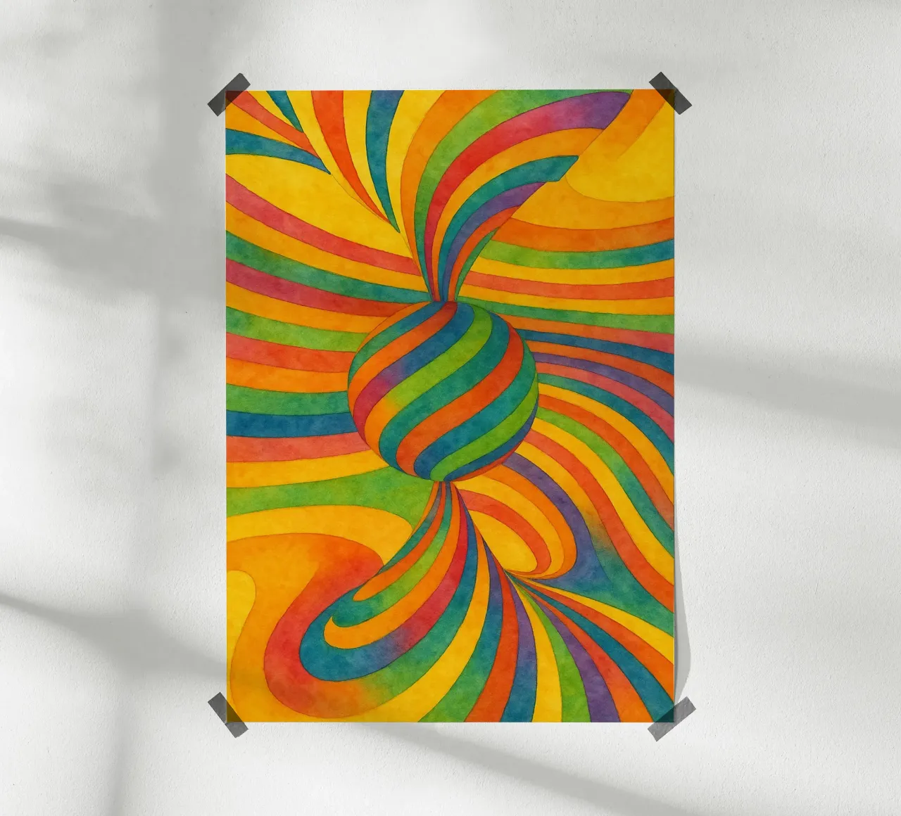 palla circolare disegno astratto ilustrazione poster con telaio in alluminio da Permatax