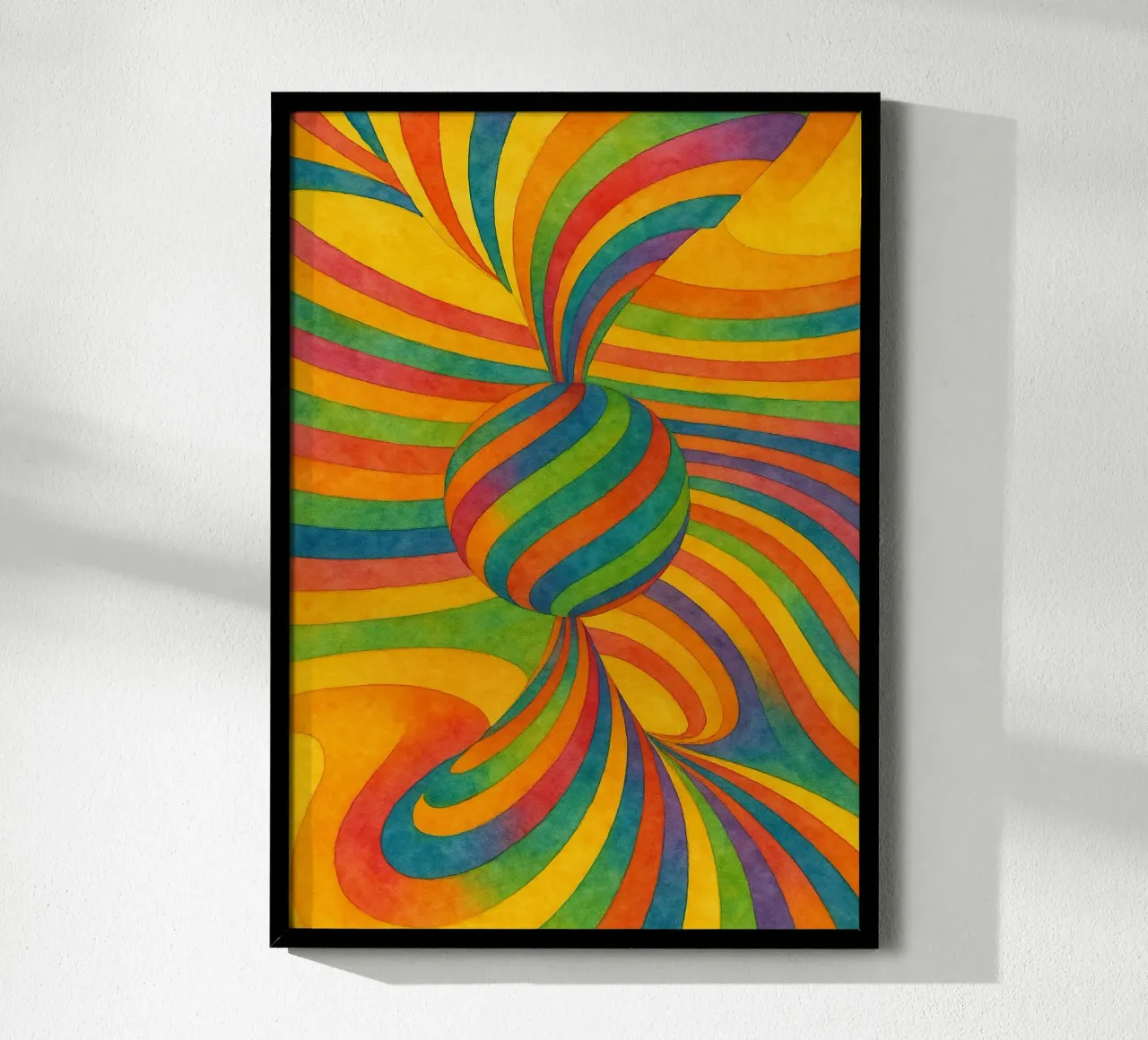 palla circolare disegno astratto ilustrazione poster con telaio in alluminio da Permatax