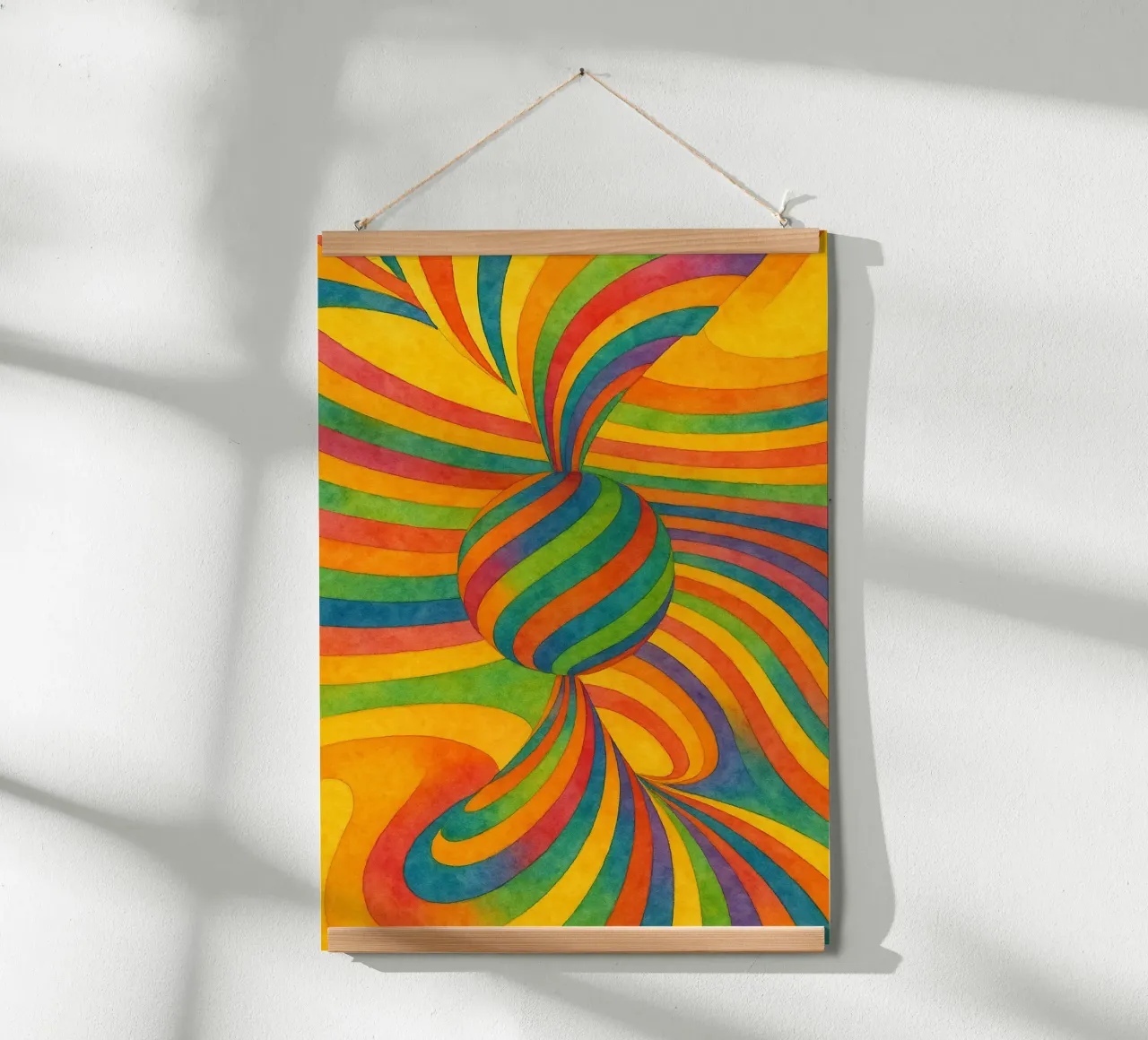 palla circolare disegno astratto ilustrazione poster con telaio in alluminio da Permatax