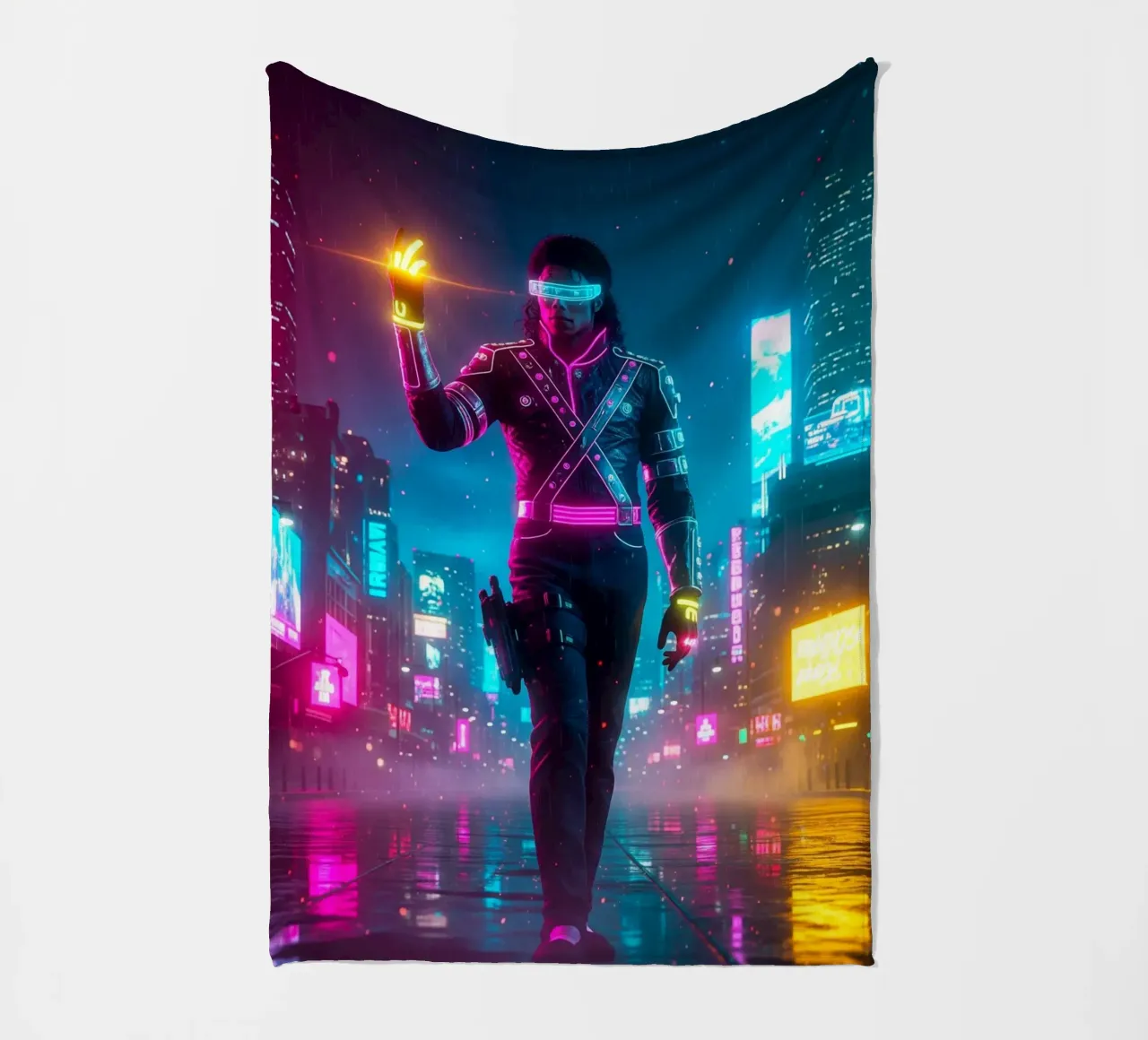 Michael Jackson - Cyber Punk art style (5) coperta in pile da Lembayung art