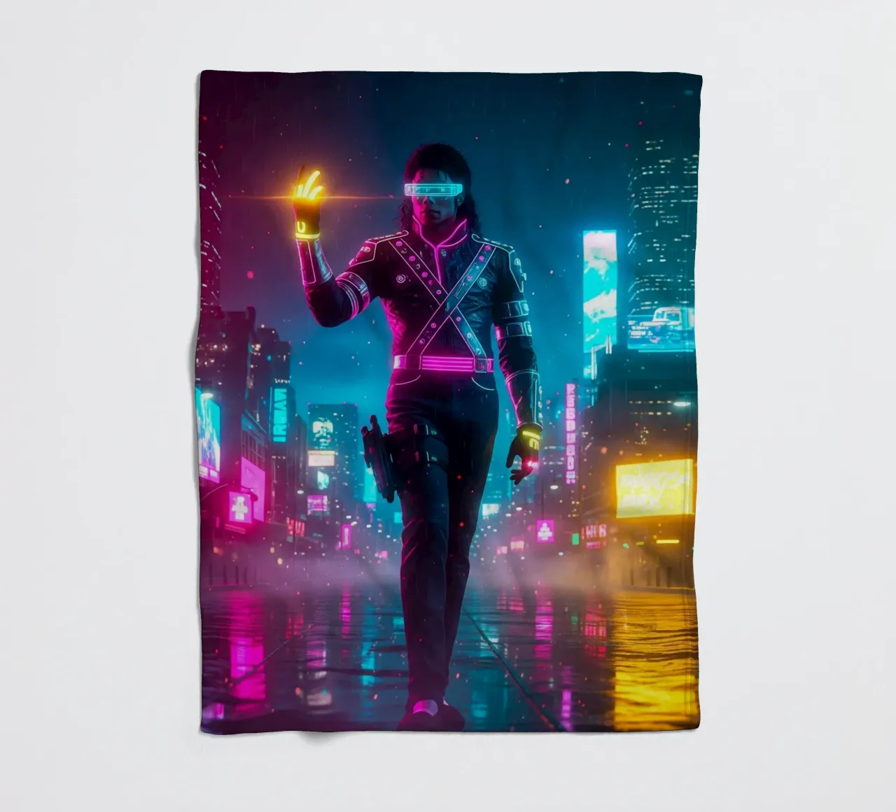 Michael Jackson - Cyber Punk art style (5) coperta in pile da Lembayung art