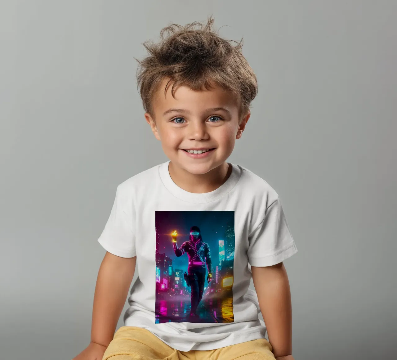 Michael Jackson - Cyber Punk art style (5) kids t-shirt by Lembayung art