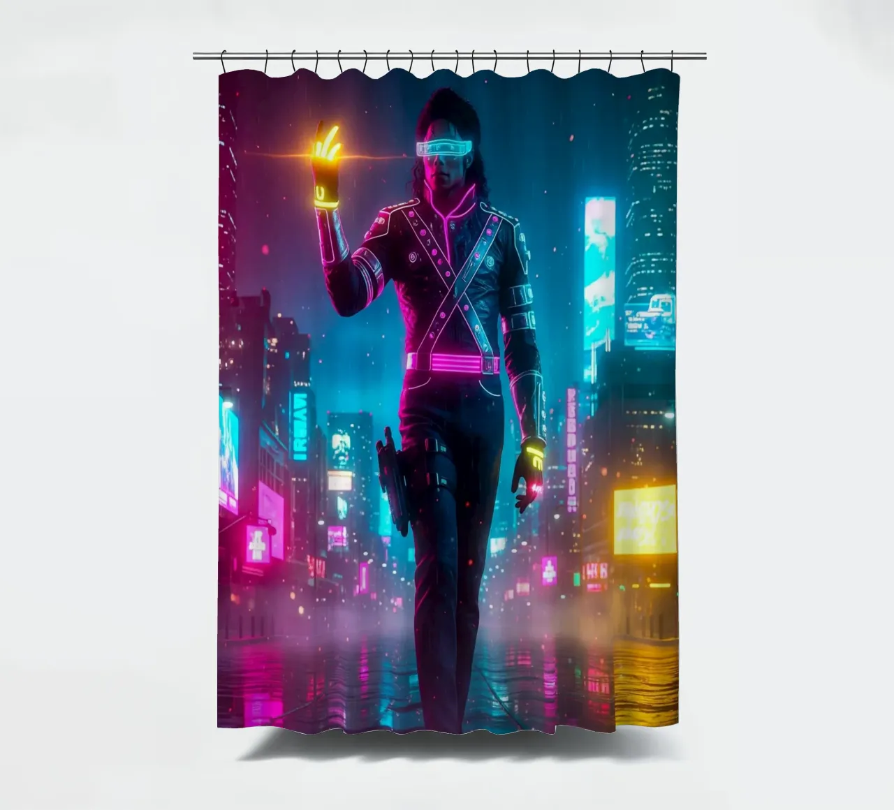 Michael Jackson - Cyber Punk art style (5) tenda da doccia da Lembayung art