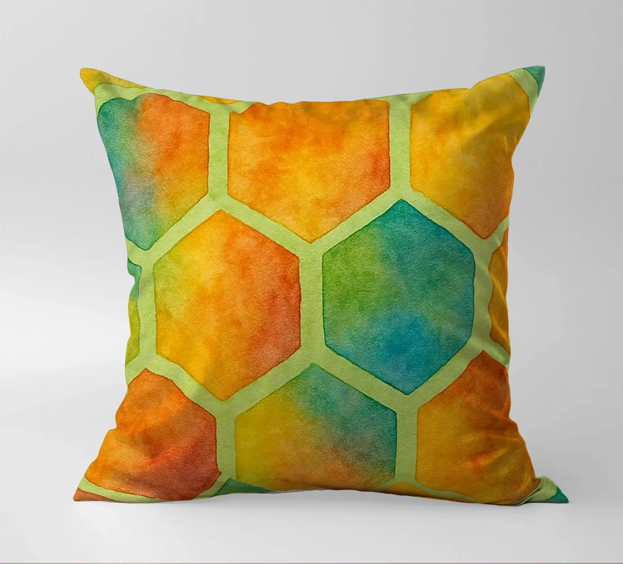 bee hive abstract drawing ilustration decorative cushion by Permatax