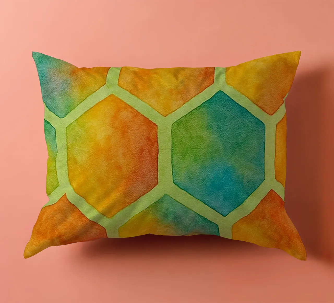 bee hive abstract drawing ilustration decorative cushion by Permatax