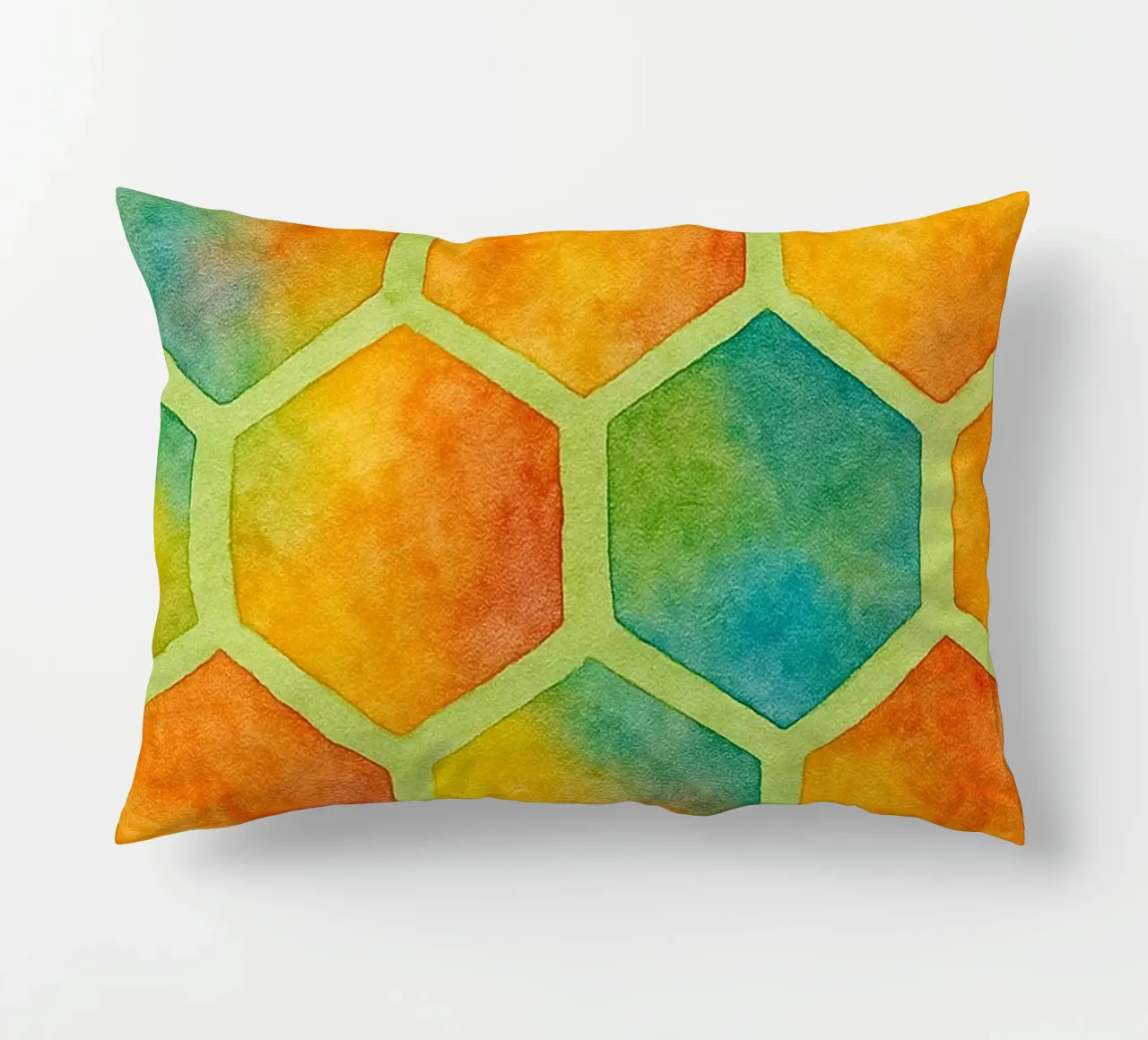 bee hive abstract drawing ilustration decorative cushion by Permatax