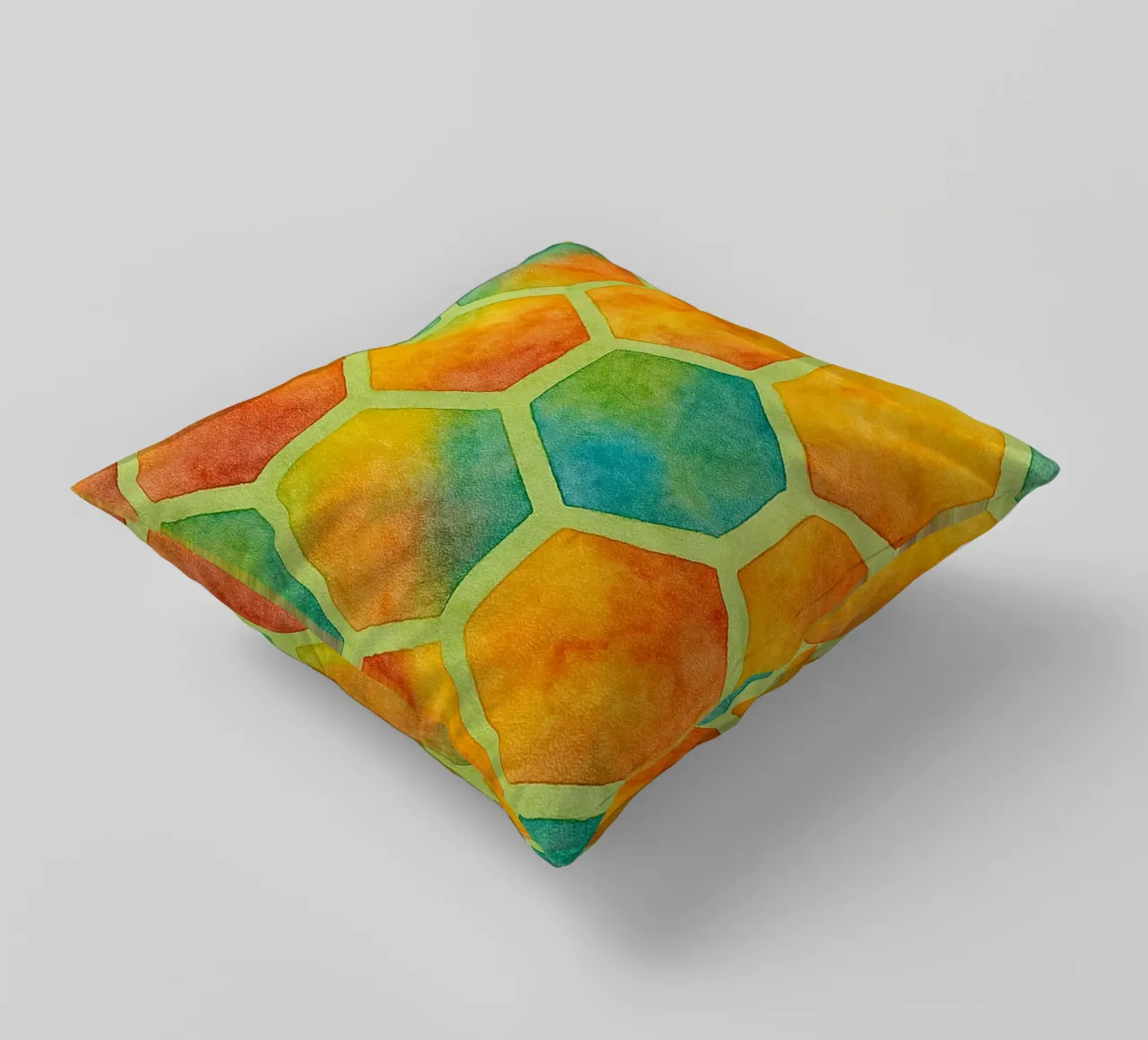 bee hive abstract drawing ilustration decorative cushion by Permatax