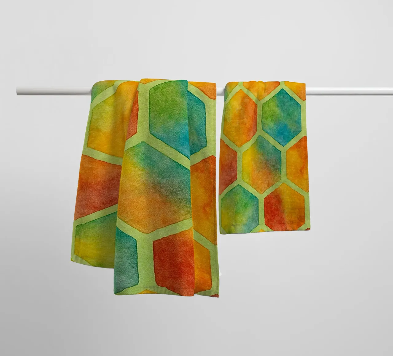 bee hive abstract drawing ilustration towel by Permatax