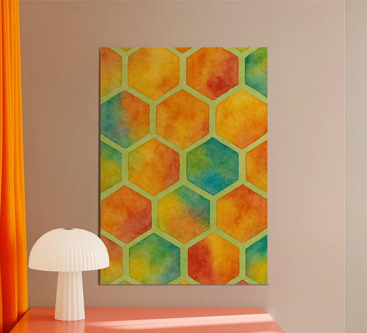 alveare ape disegno astratto ilustrazione poster con telaio in legno da Permatax