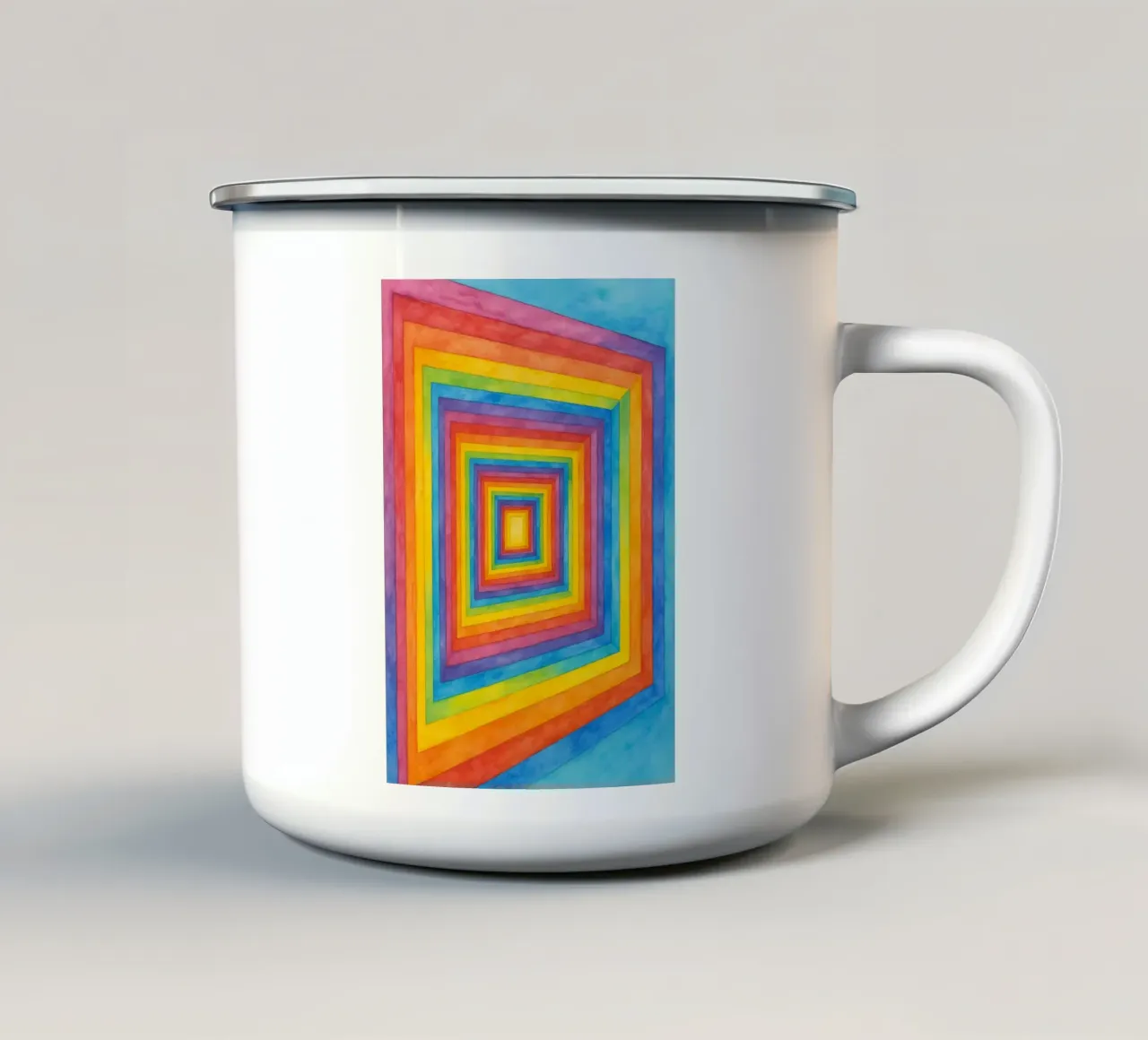 Disegno astratto di corridoio a forma di scatola tazza in smalto da Permatax
