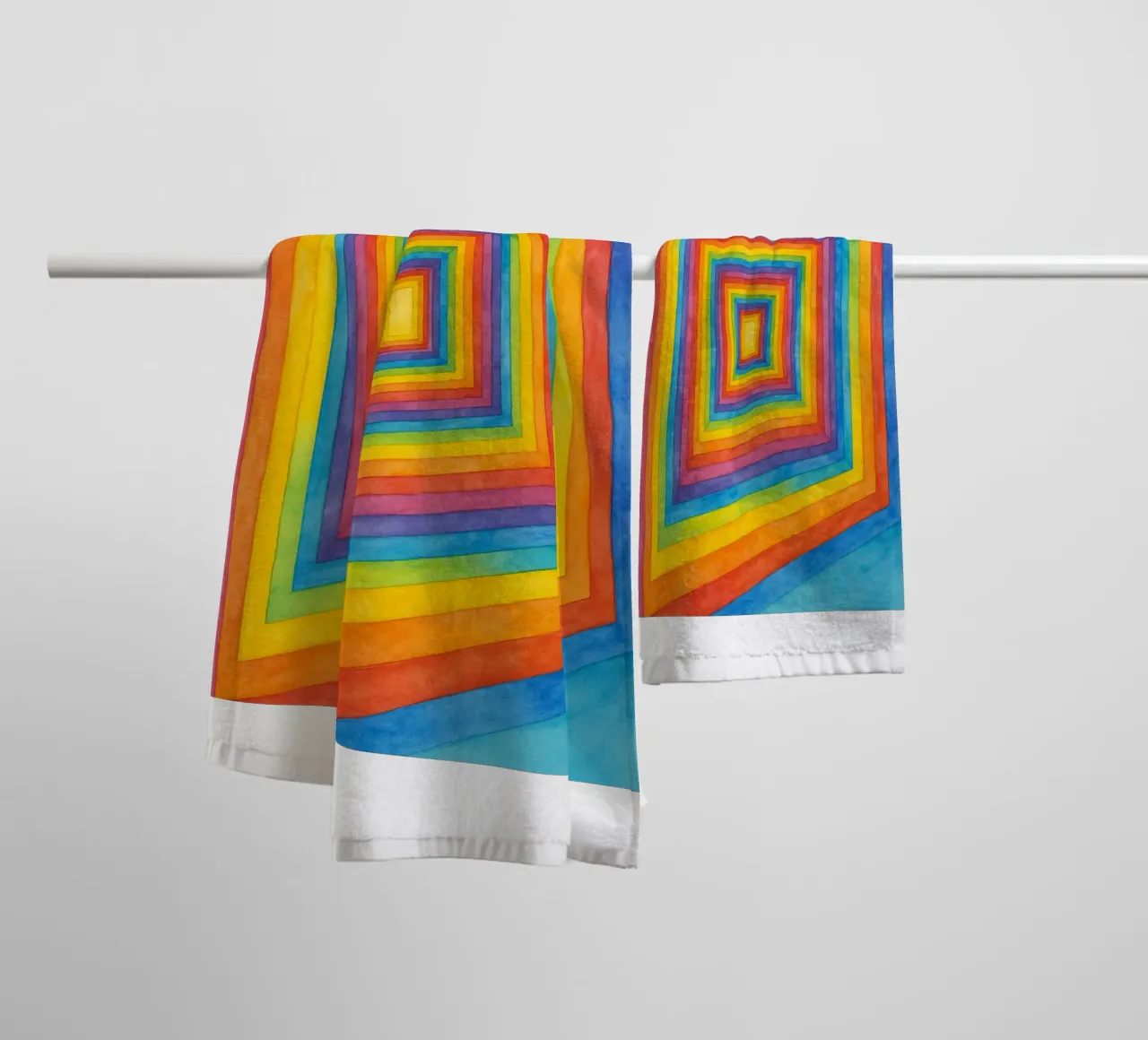 box-shaped hallway abstract drawing ilustration towel by Permatax