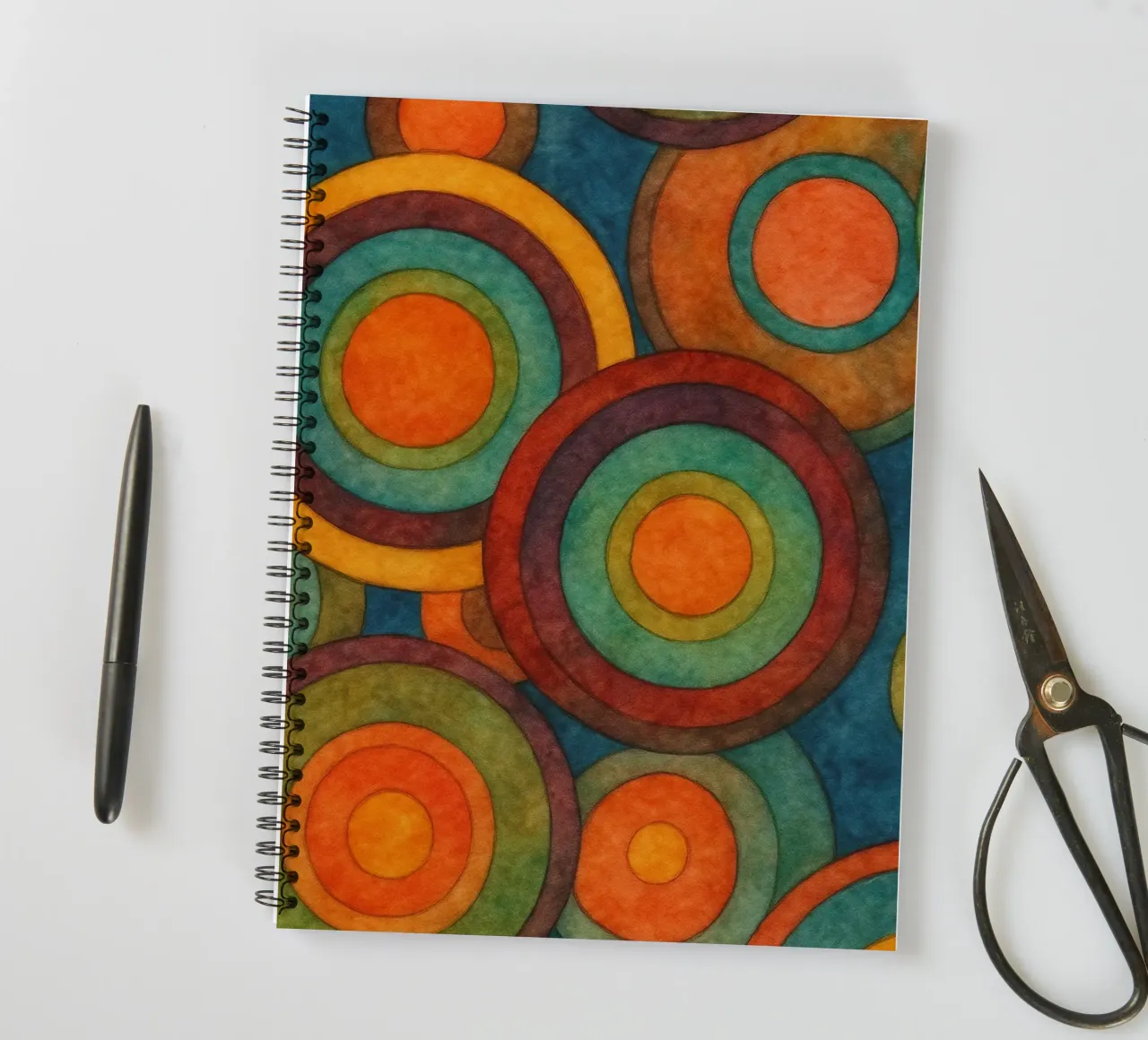 Circle drawing ilustration spiral notebook by Permatax