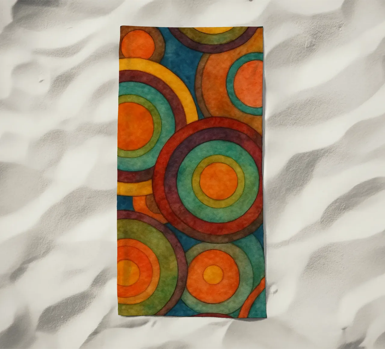 Ilustración de un círculo toalla de playa de Permatax