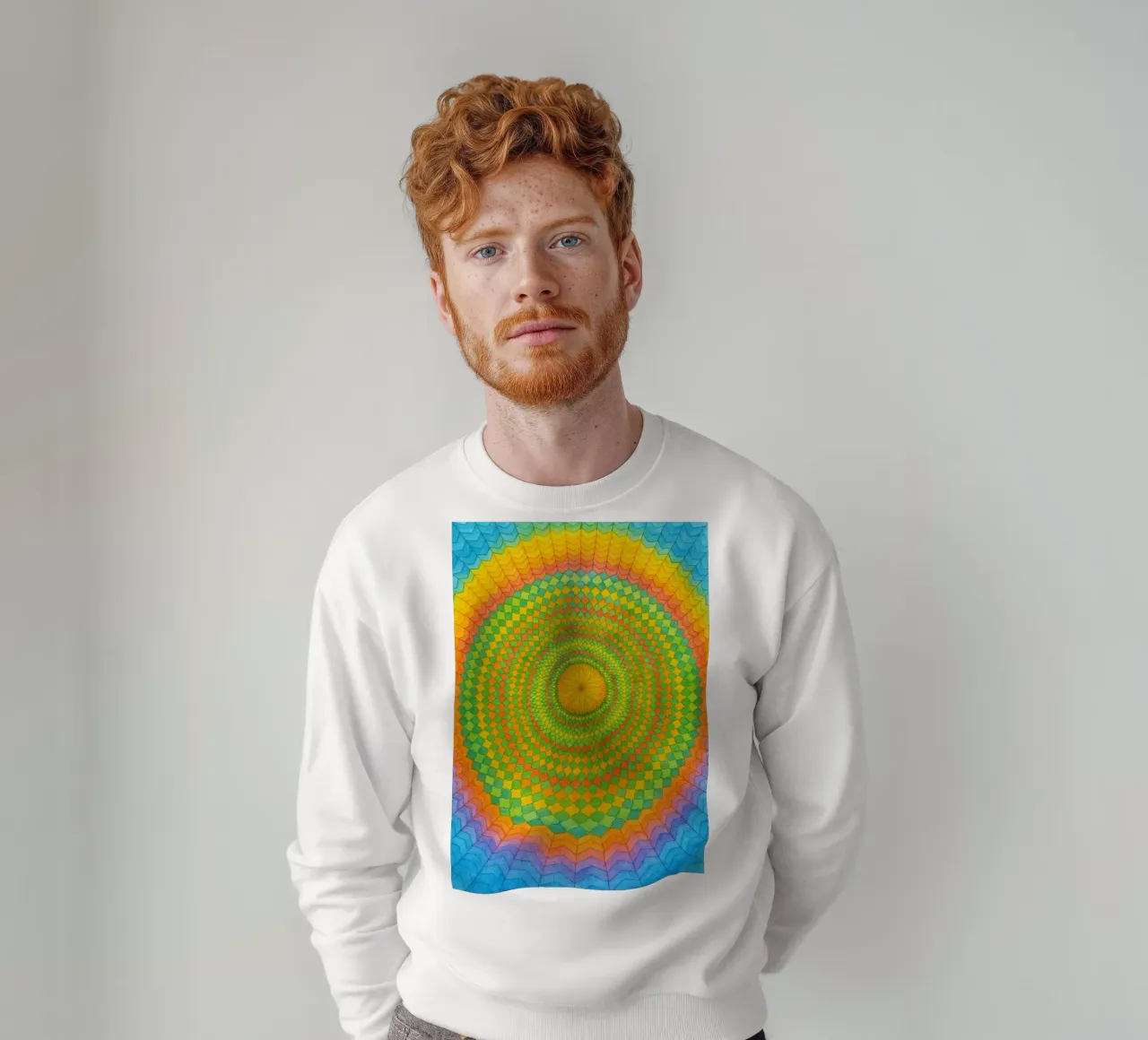 círculo sol dibujo abstracto ilustración sudadera de Permatax