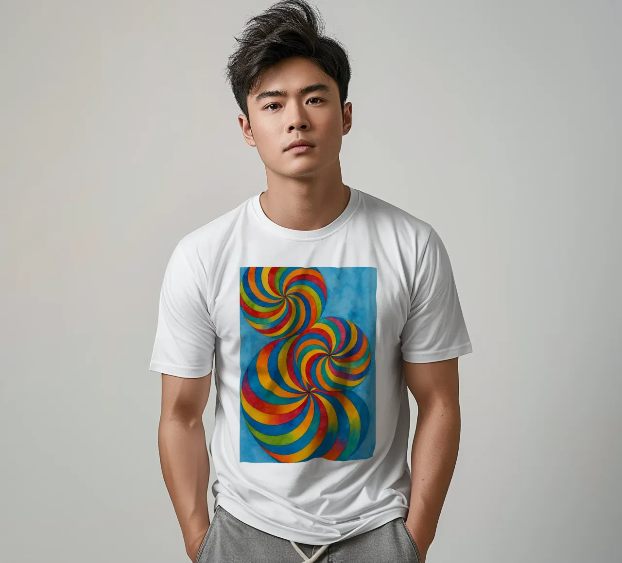 disegno astratto circolare ilustrazione t-shirt da Permatax
