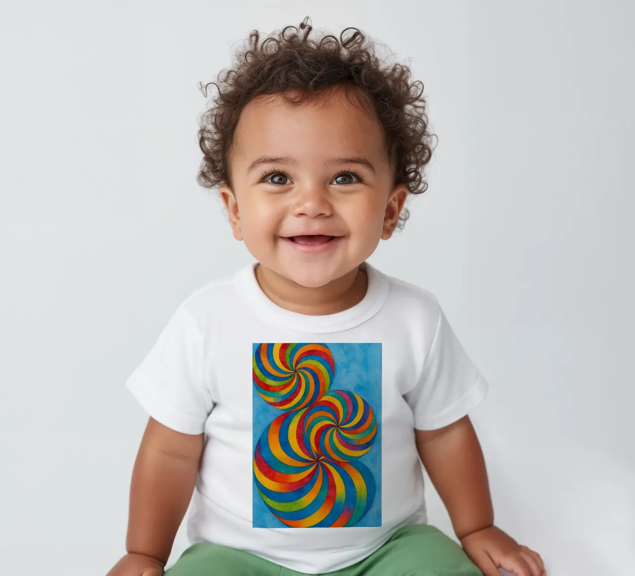circular abstract drawing ilustration baby t-shirt by Permatax