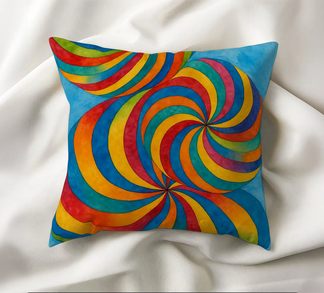 dessin abstrait circulaire ilustration coussin de Permatax