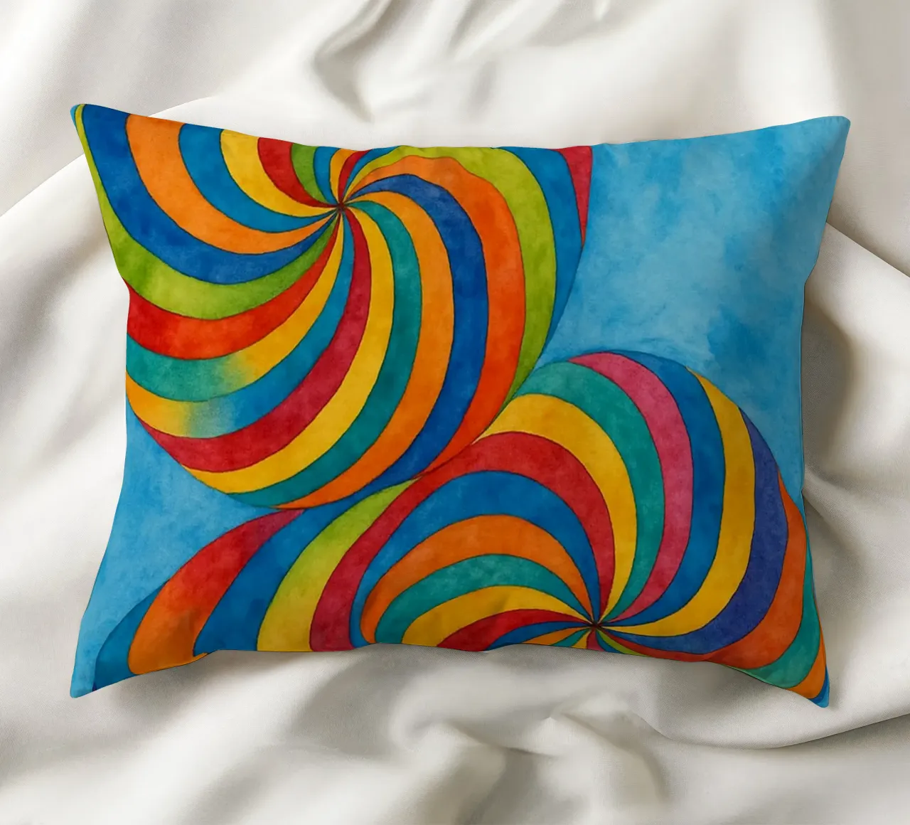 dessin abstrait circulaire ilustration coussin de Permatax