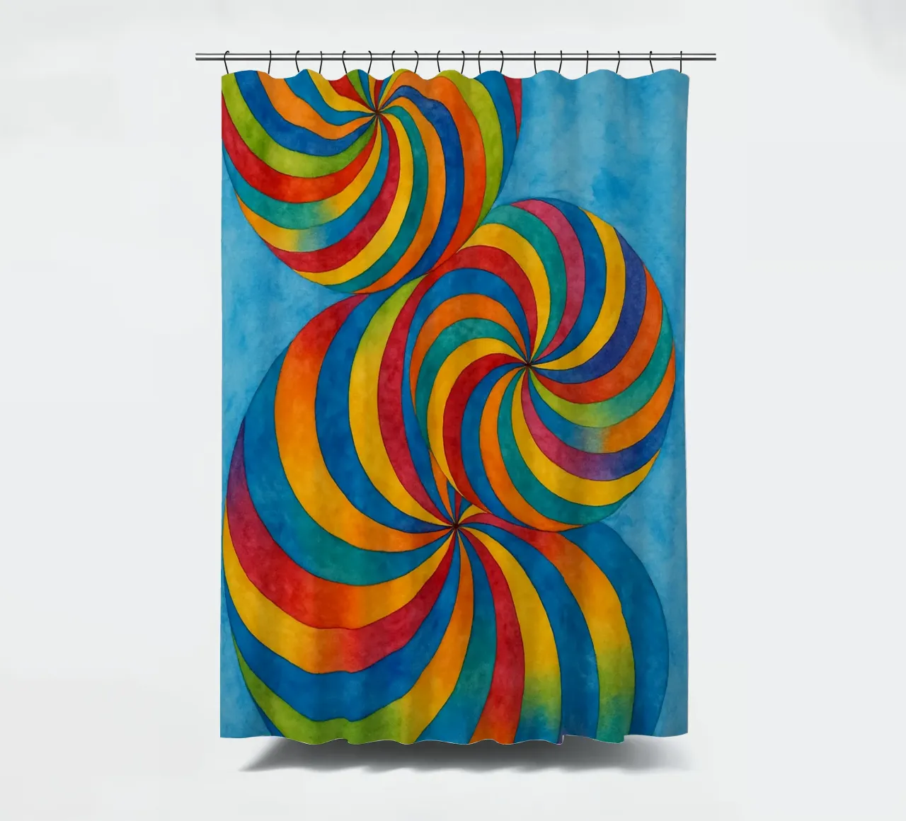cirkelvormige abstracte tekening ilustratie douchegordijn van Permatax