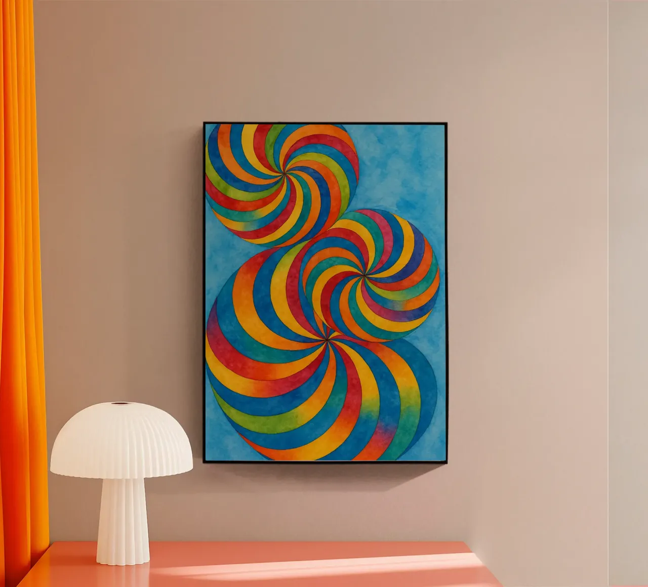 circular abstract drawing ilustration acrylic glass by Permatax