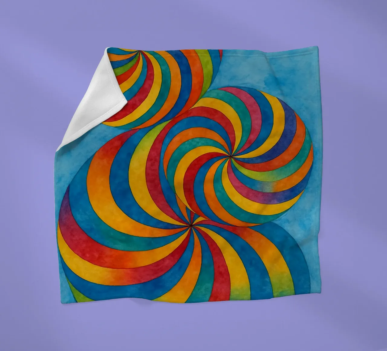 circular abstract drawing ilustration fleece blanket by Permatax