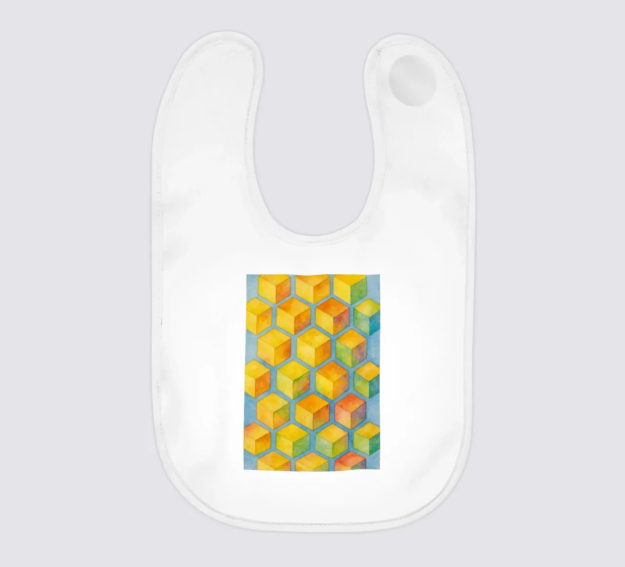 cube abstract drawing ilustration baby bib by Permatax