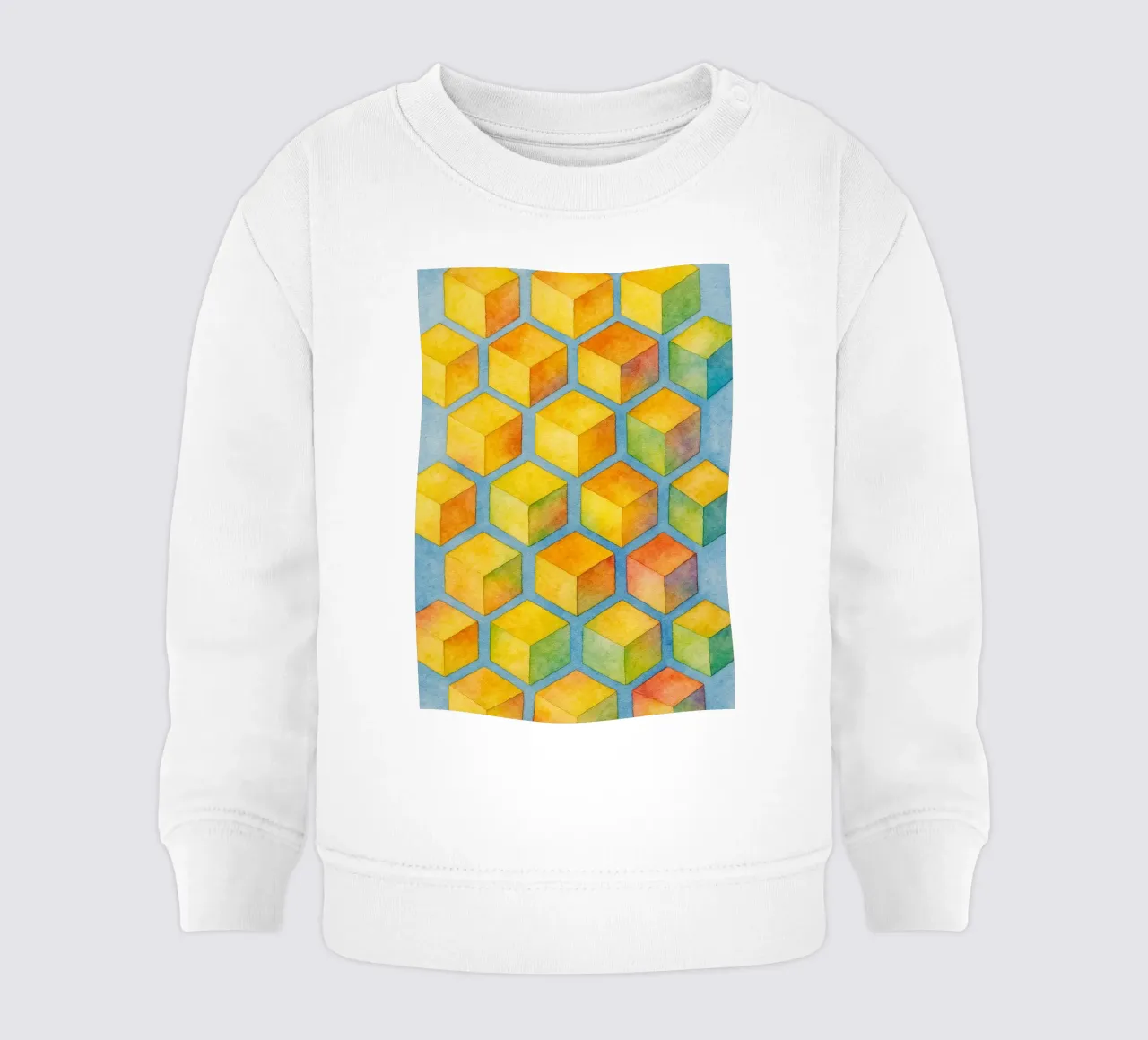 cubo dibujo abstracto ilustración sudadera de bebé de Permatax