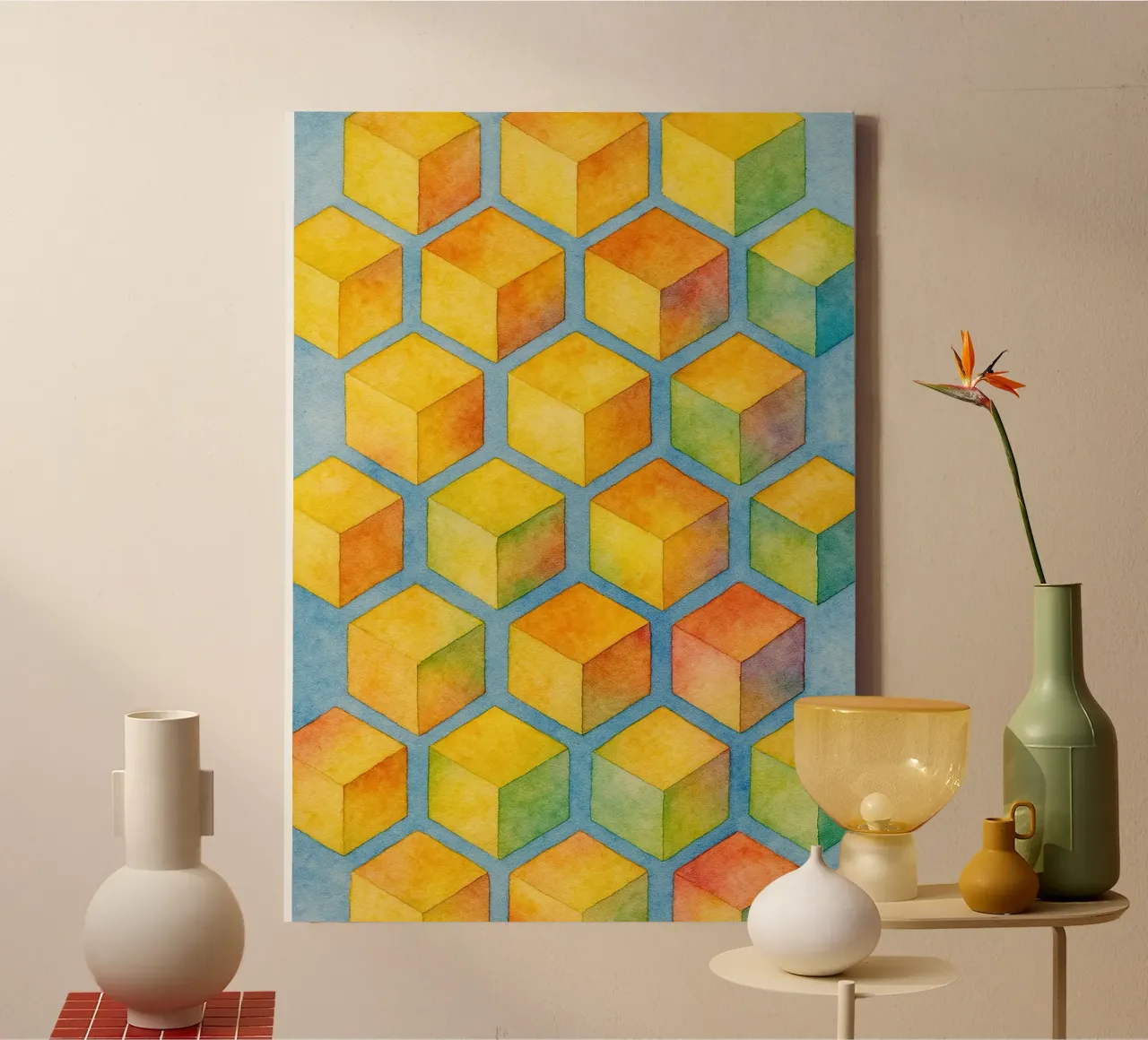 cube abstract drawing ilustration canvas by Permatax