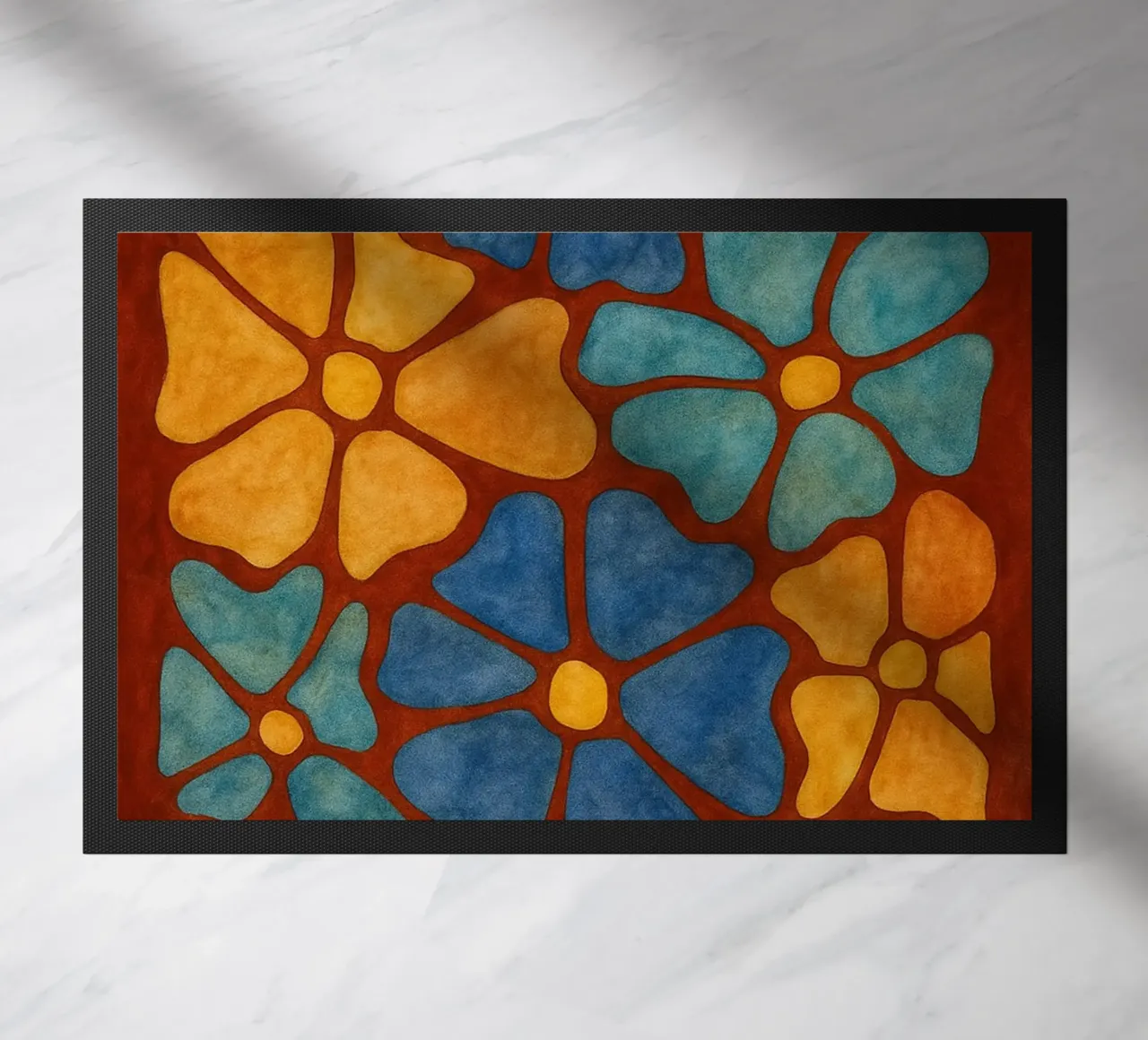 Bloemen abstracte tekening ilustratie deurmat van Permatax