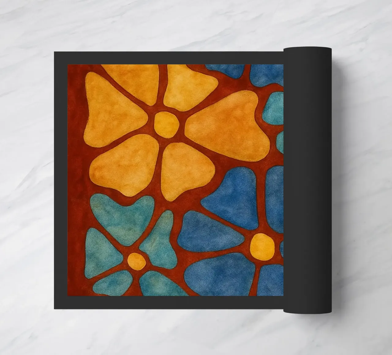 Bloemen abstracte tekening ilustratie deurmat van Permatax