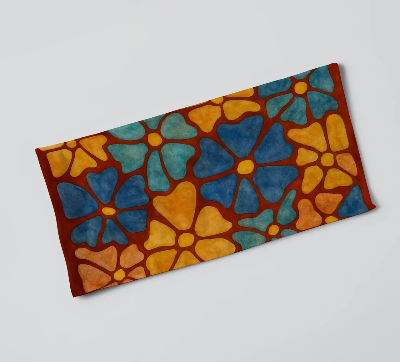 Bloemen abstracte tekening ilustratie badhanddoek van Permatax