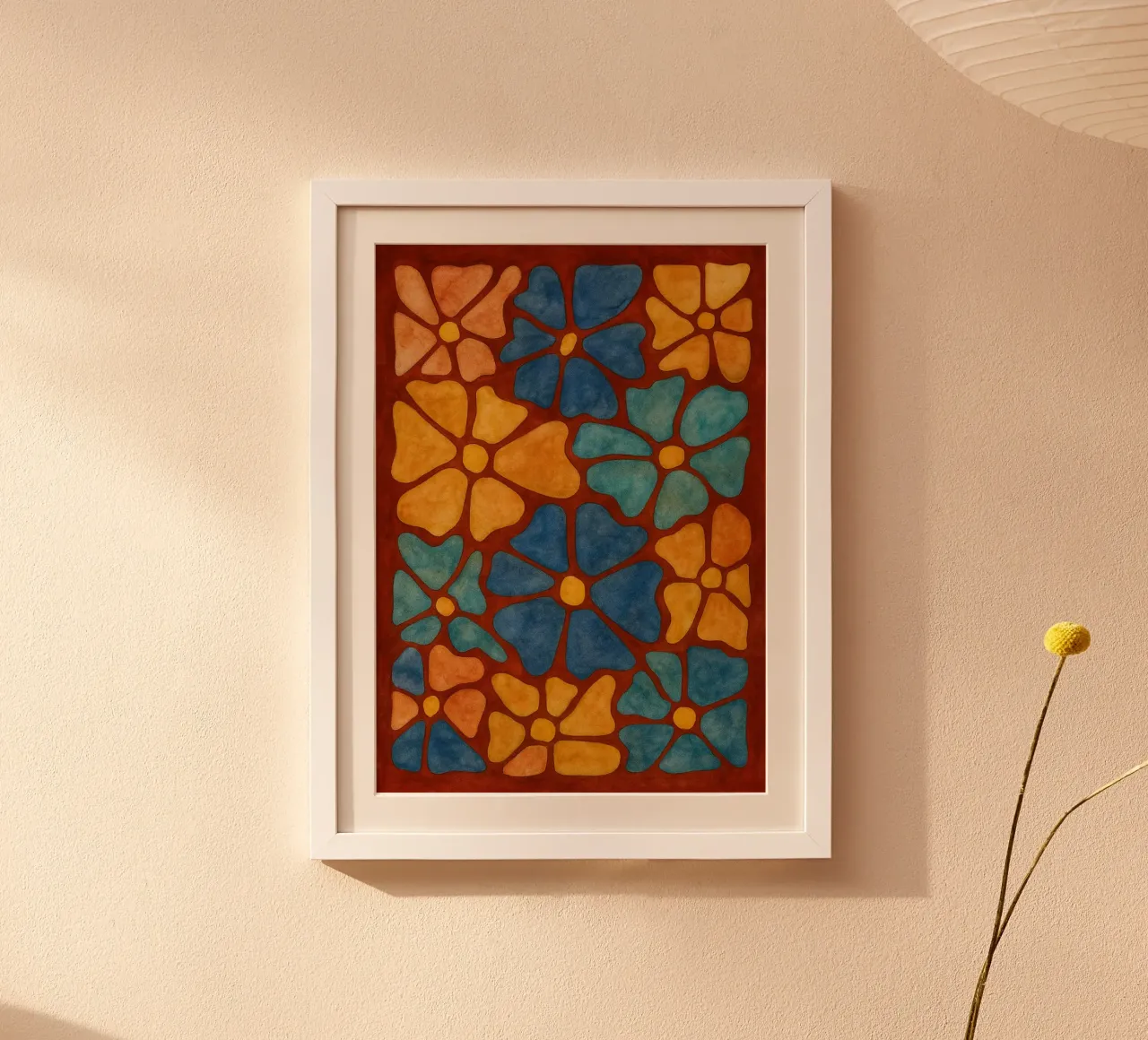 Bloemen abstracte tekening ilustratie poster van Permatax