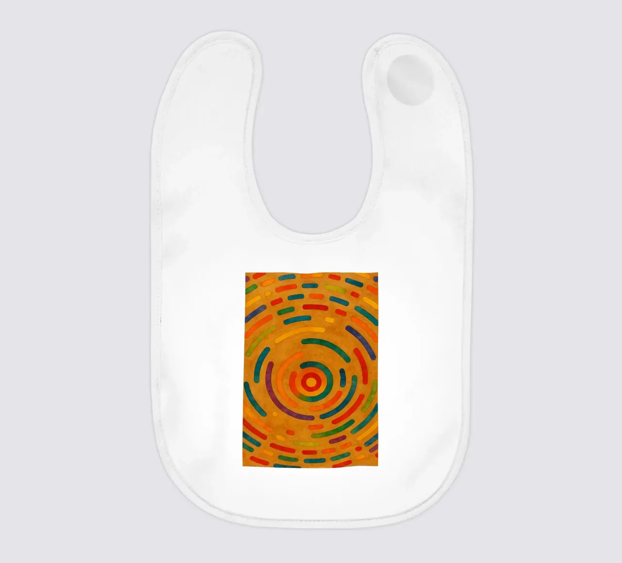 labyrinth circumference abstract drawing ilustration baby bib by Permatax