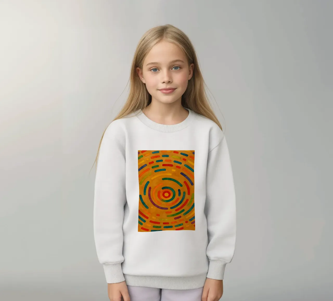 labyrinth circumference abstract drawing ilustration kids sweatshirt by Permatax