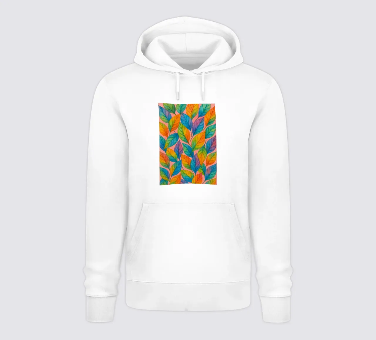 foglia colorfull disegno astratto ilustrazione felpa con cappuccio da Permatax