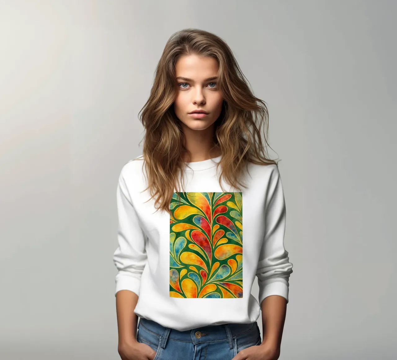 leafage dibujo abstracto ilustración sudadera de Permatax