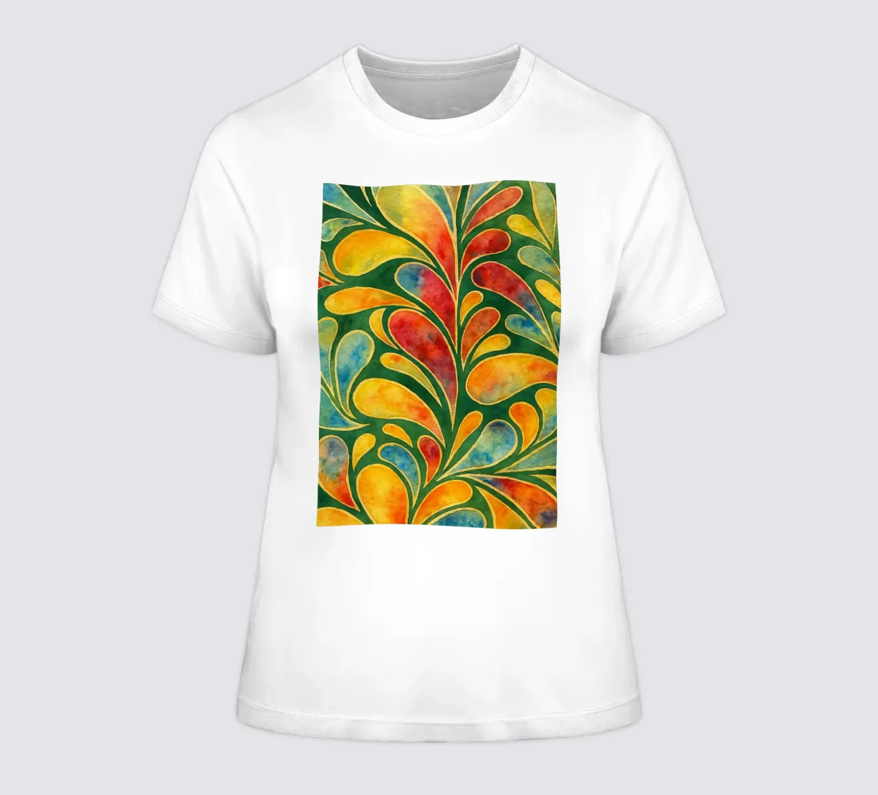 Blattwerk abstrakte Zeichnung Illustration Frauen T-Shirt von Permatax