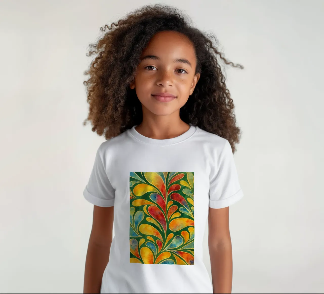 leafage abstract drawing ilustration kids t-shirt by Permatax